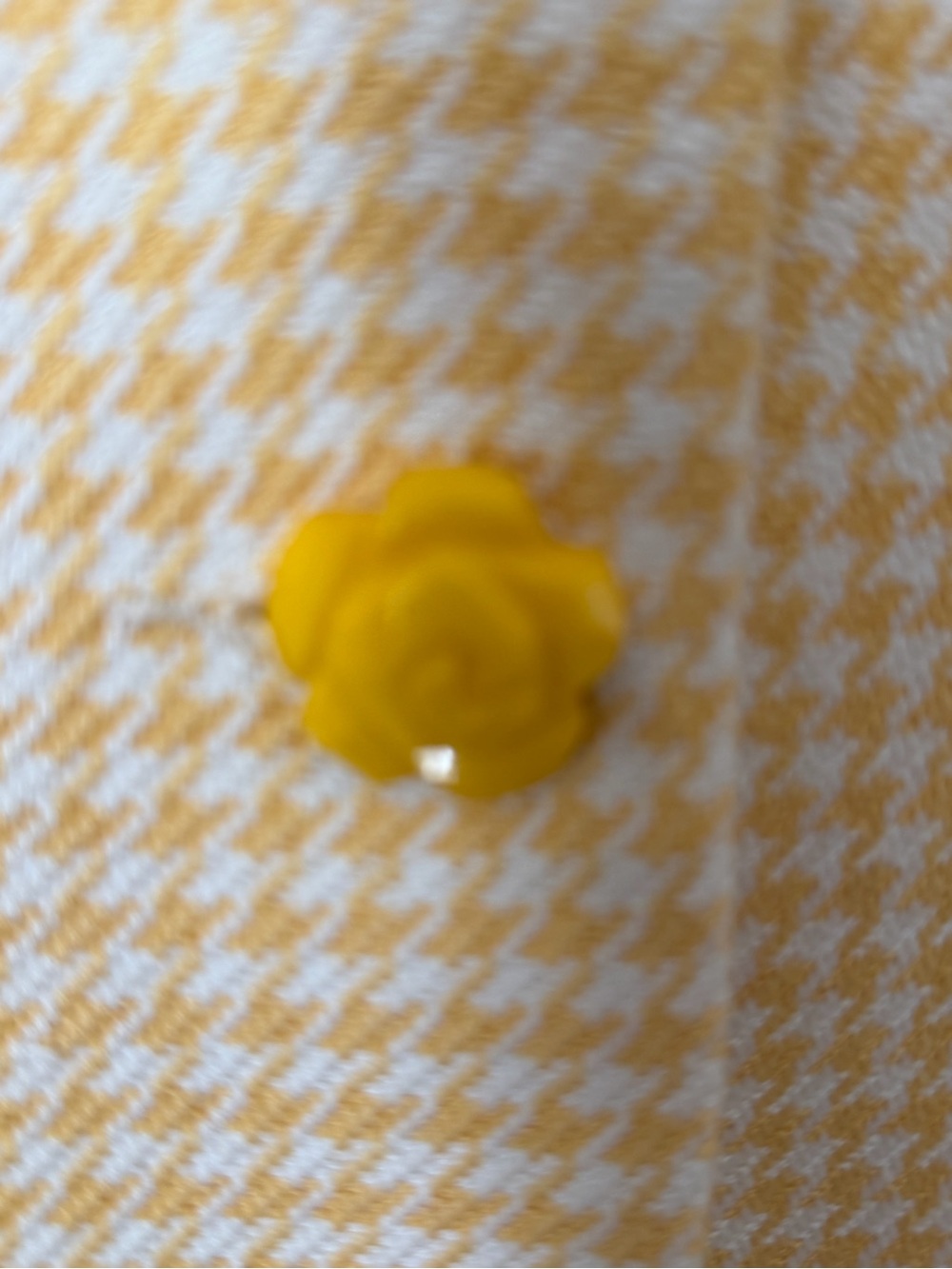 Women's Yellow Houndstooth Button-Front Coat - Picture 7 of 11